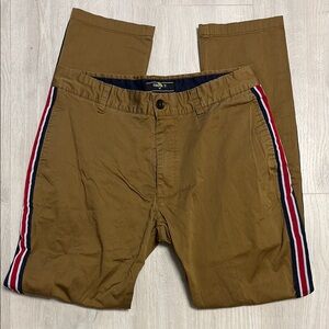 🔥BUNDLESALE 32/31 Forever 21 Tan Chinos with Red Accents
